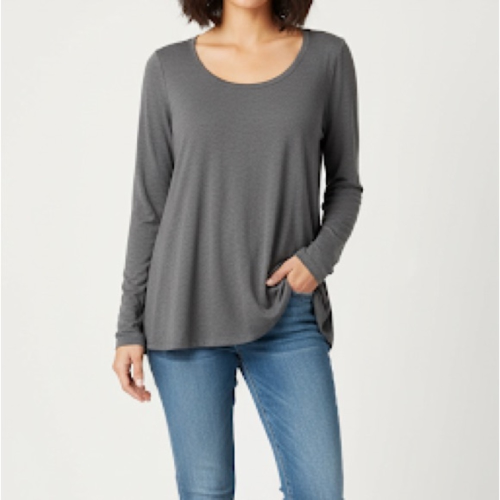 Susana Monaco Tunic Top Womens Small Gray Minimalist Classic Basic